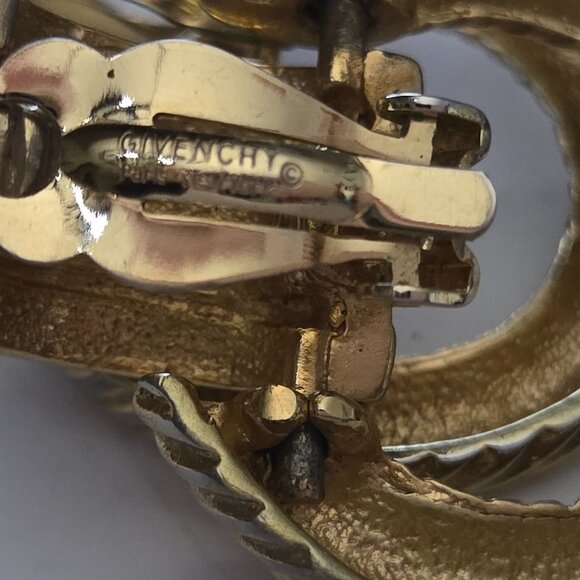 GIVENCHY Vintage 80's Chunky Jewels of India Mogul Twisted Doorknocker Earrings - Picture 5 of 6